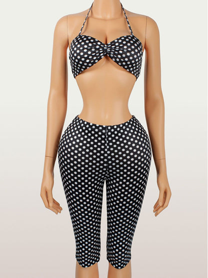 Joskaa Polka Dot Halter Two Piece Set - two piece set image 2