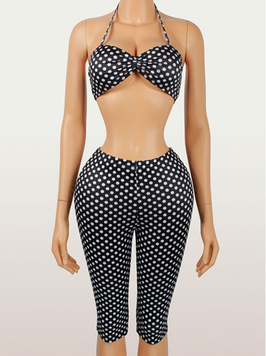 Joskaa Polka Dot Halter Two Piece Set - two piece set image 2