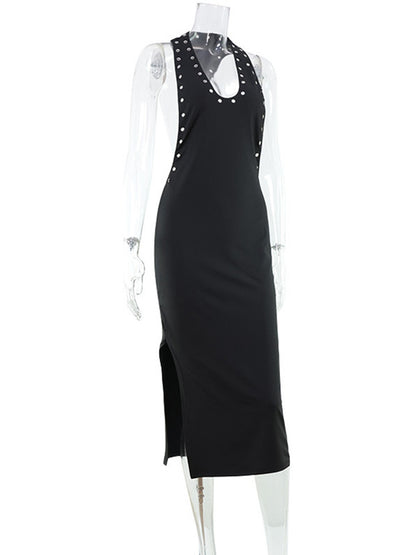 Joskaa Cutout Backless Halter Bodycon Maxi Dress - maxi dress image 3