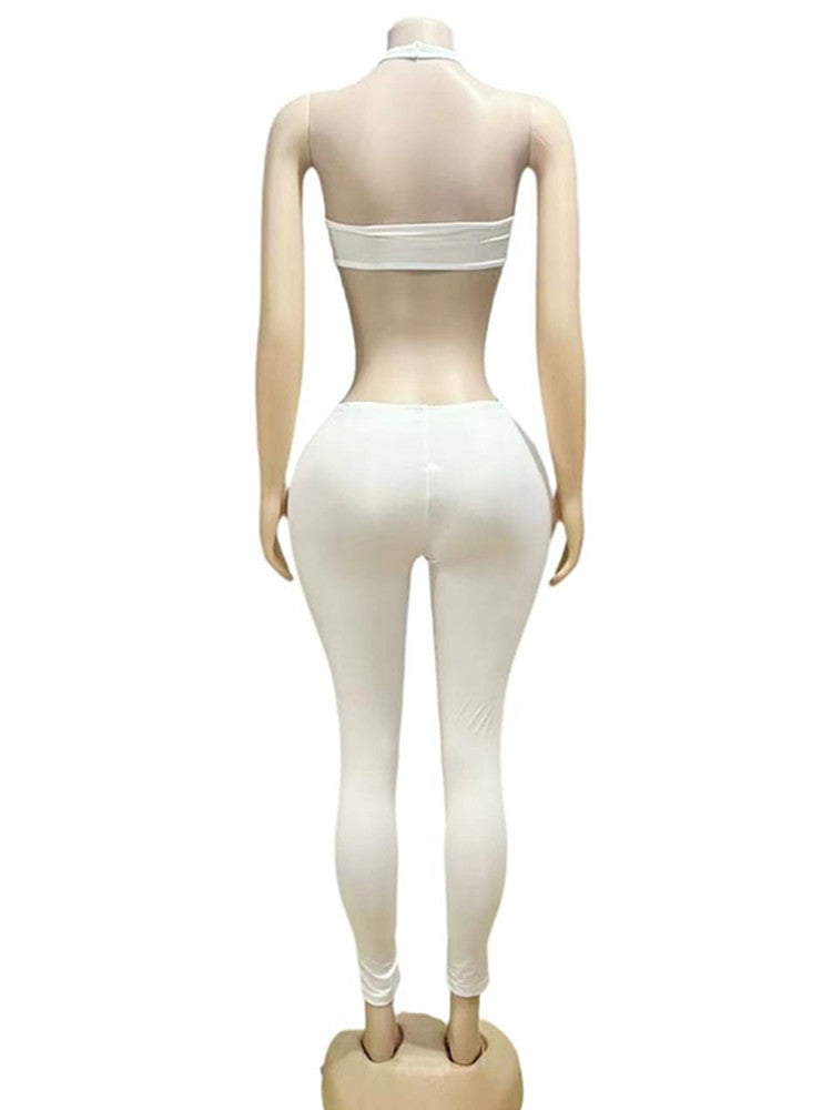 Joskaa Backless Halter Strapless Bodycon Two Piece Set - two piece set image 3