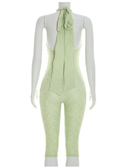 Joskaa Backless Halter Sleeveless Bodycon Romper - romper image 4
