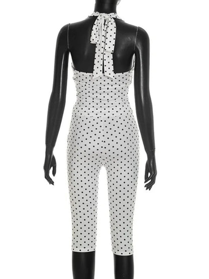 Joskaa Polka Dot Backless Halter Two Piece Set - two piece set image 4