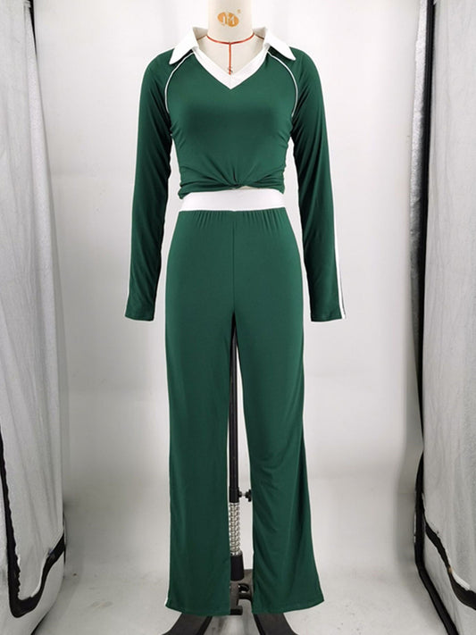 Joskaa Long Sleeve High Waist Two Piece Set - two piece set image 2
