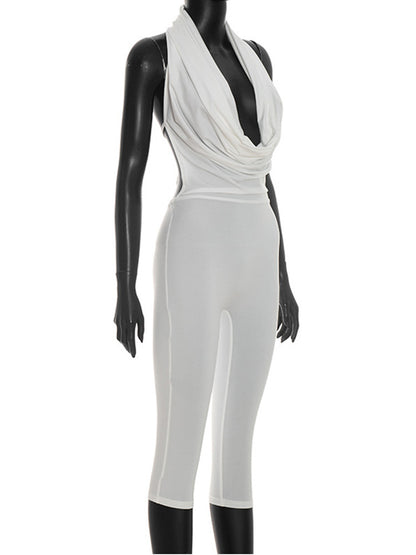 Joskaa Backless Halter Sleeveless Crop Romper - romper image 3