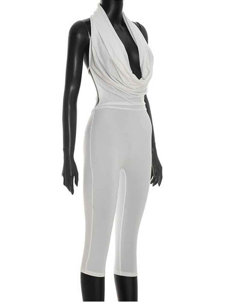 Joskaa Backless Halter Sleeveless Crop Romper - romper image 3