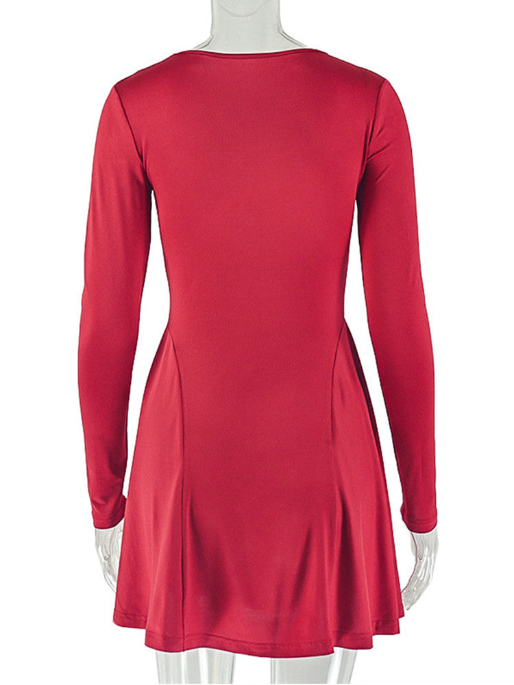 Joskaa Ruched Long Sleeve Bodycon Mini Dress - mini dress image 4