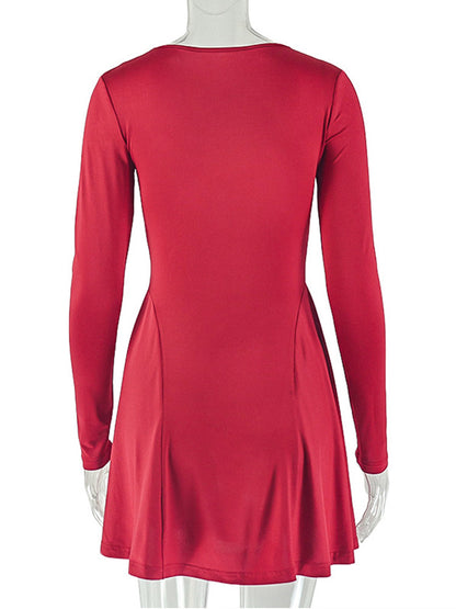 Joskaa Ruched Long Sleeve Bodycon Mini Dress - mini dress image 4