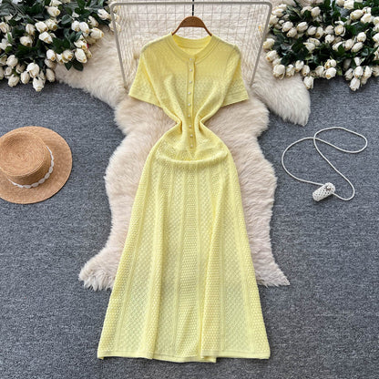 Joskaa Ribbed Knit Short Sleeve Maxi Dress - maxi dress image 7