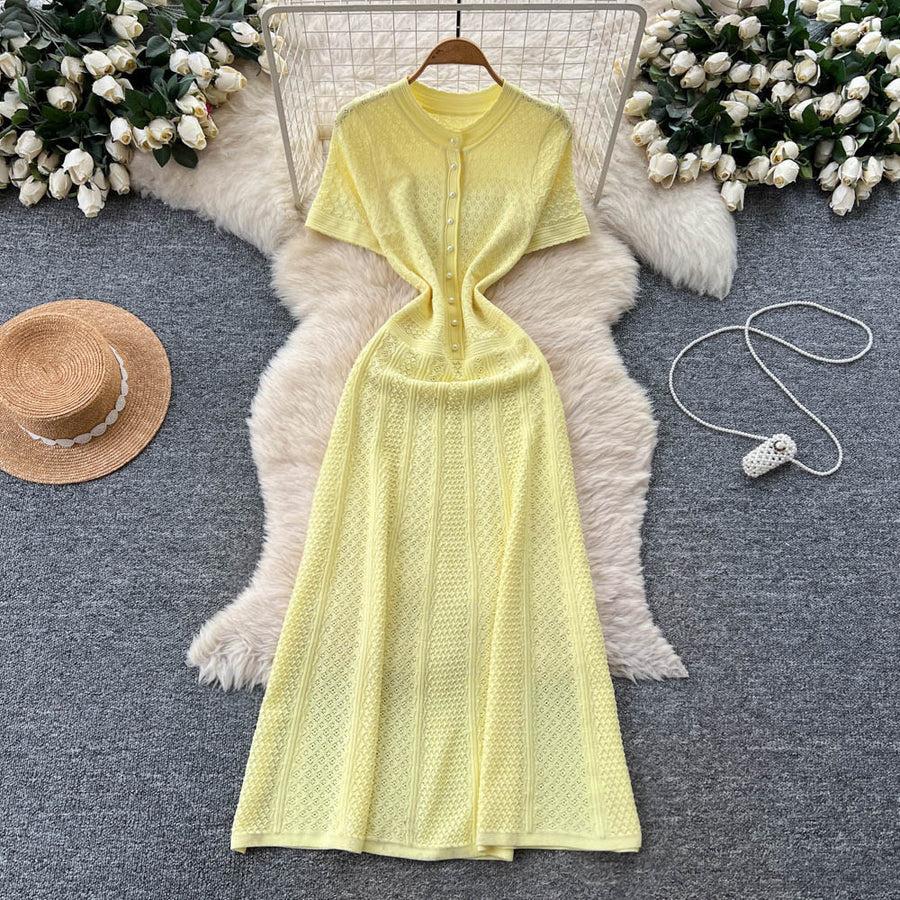 Joskaa Ribbed Knit Short Sleeve Maxi Dress - maxi dress image 7