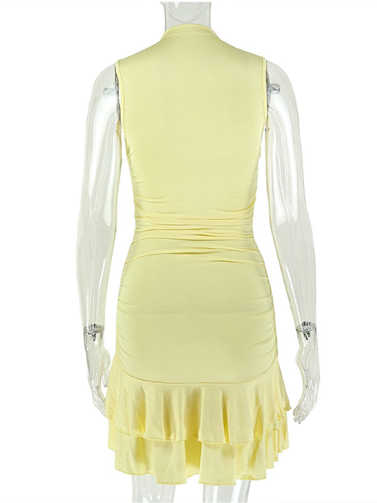 Joskaa Ruched Sleeveless Bodycon Mini Dress - mini dress image 4