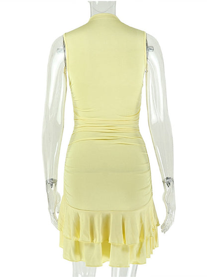 Joskaa Ruched Sleeveless Bodycon Mini Dress - mini dress image 4