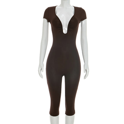 Joskaa Zip Up Short Sleeve Bodycon Romper - romper image 6