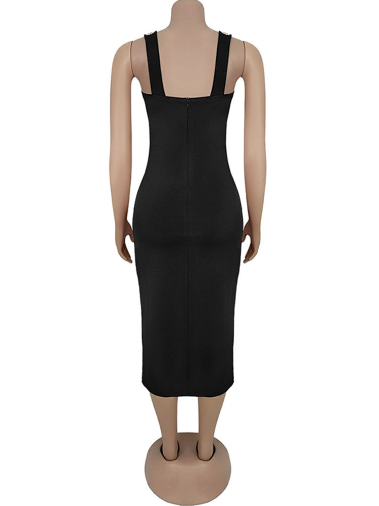 Joskaa Bodycon Dress Fall Elegant Button - dress image 4