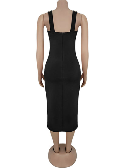 Joskaa Bodycon Dress Fall Elegant Button - dress image 4