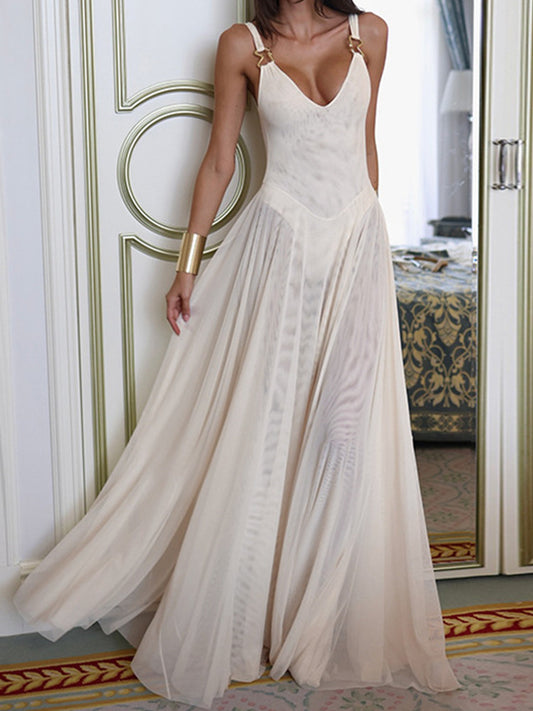 Joskaa Mesh Maxi Dress Solid Holiday See - maxi dress image 1