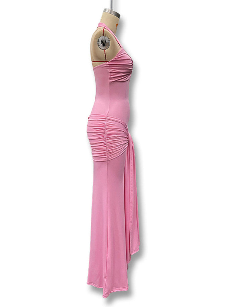 Joskaa Ruched Backless Halter Bodycon Mini Dress - mini dress image 3