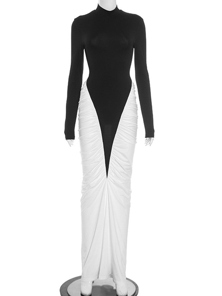 Joskaa Ruched Long Sleeve Bodycon Maxi Dress - maxi dress image 2