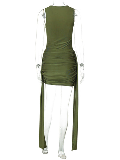 Joskaa Ruched Sleeveless Bodycon Dress - bodycon dress image 4