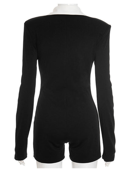 Joskaa Long Sleeve Bodycon Romper Fall Rose Metal - romper image 4