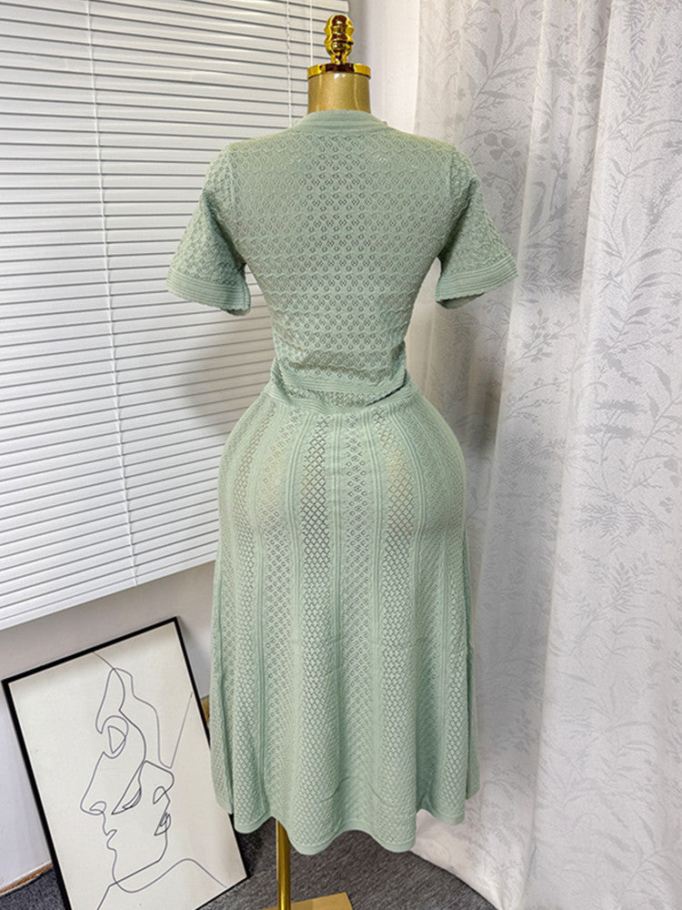 Joskaa Ribbed Knit Short Sleeve Maxi Dress - maxi dress image 3
