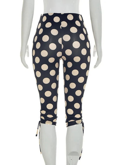Joskaa Polka Dot Crop Pants Print Cropped Trousers - pants image 4