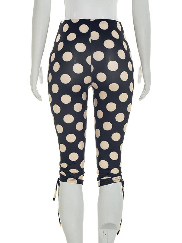 Joskaa Polka Dot Crop Pants Print Cropped Trousers - pants image 4