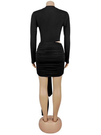 Joskaa Bodycon Mini Dress Solid Color Short - mini dress image 4