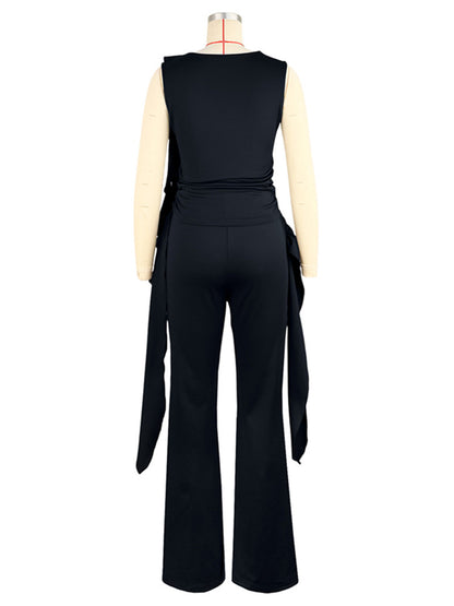 Joskaa Crop Flare Two Piece Set Sporty Ruffles Ribbons - two piece set image 4
