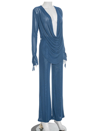 Joskaa Long Sleeve Flare Two Piece Set - two piece set image 3