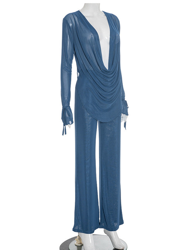 Joskaa Long Sleeve Flare Two Piece Set - two piece set image 3