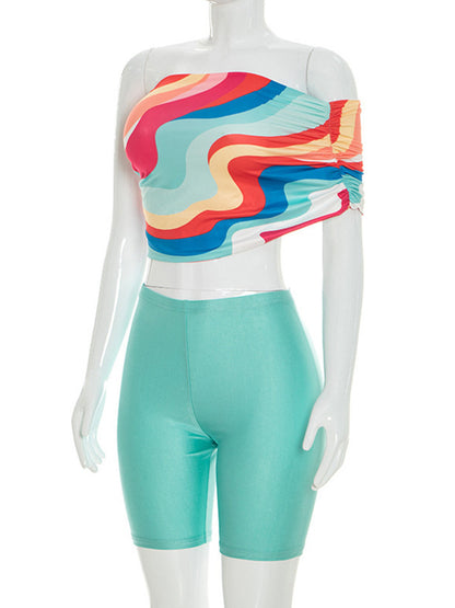 Joskaa Two Piece Set Contrast Color Colorful - two piece set image 3