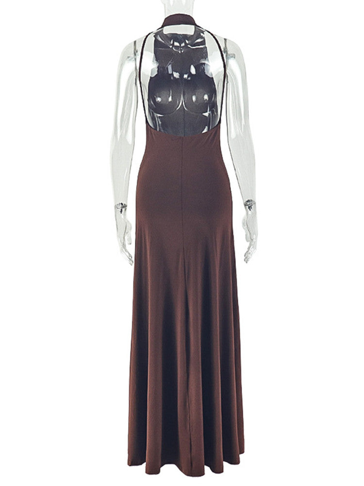 Joskaa Backless Halter Sleeveless Bodycon Maxi Dress - maxi dress image 4