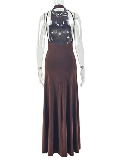 Joskaa Backless Halter Sleeveless Bodycon Maxi Dress - maxi dress image 4