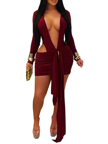 Joskaa Bodycon Mini Dress Solid Color Short - mini dress image 6