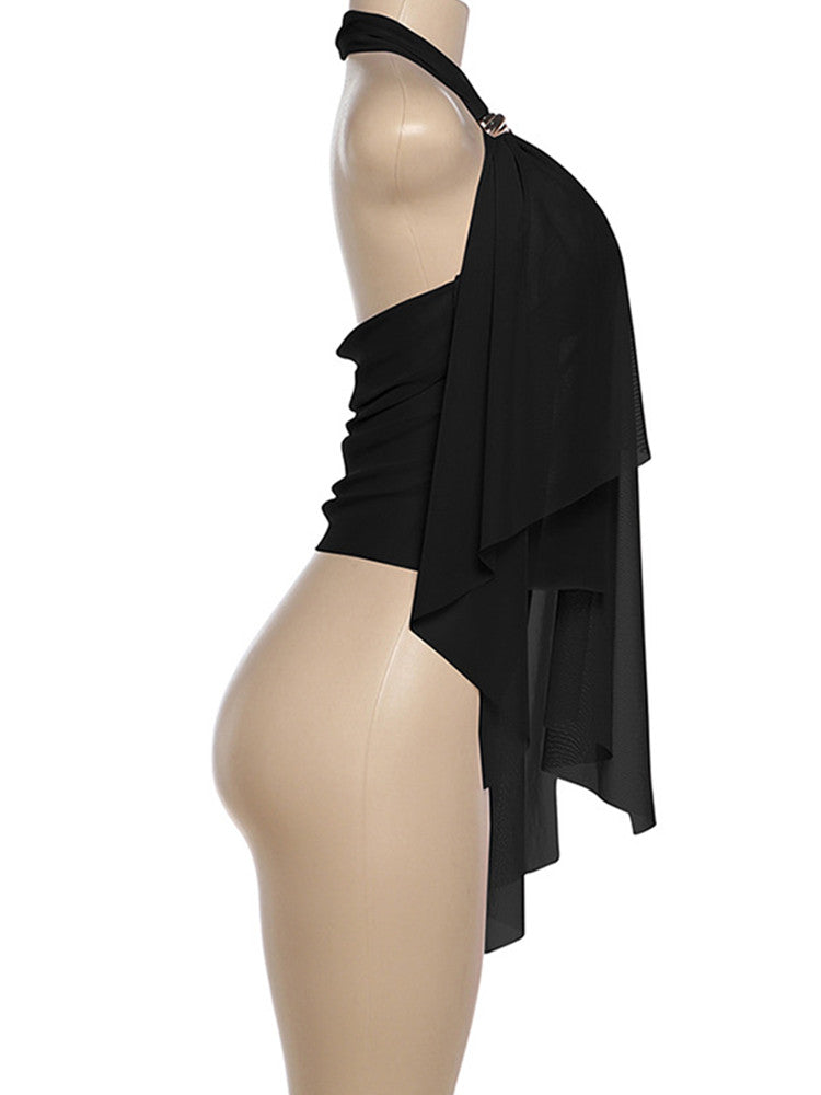 Joskaa Mesh Halter Sleeveless Crop Top - top image 3
