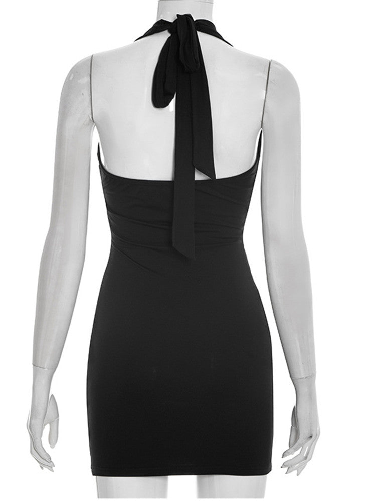 Joskaa Lace Backless Halter Bodycon Mini Dress - mini dress image 4