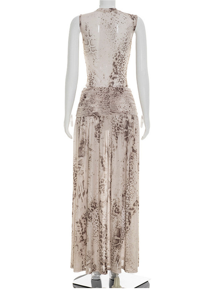 Joskaa Ruched Sleeveless Maxi Two Piece Set - two piece set image 4