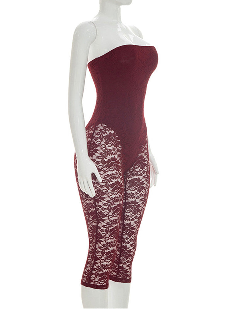 Joskaa Lace Backless Bodycon Romper - romper image 3
