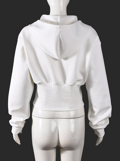 Joskaa Ribbed Knit Hooded Crop Bodycon Jacket - jacket image 4