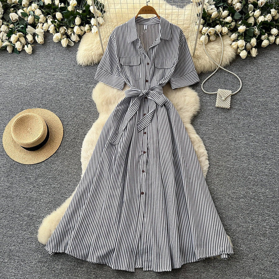 Wholesale Women's Short Sleeve Slim Fit Dress Black - Women's Wholesale Fashion - Model View