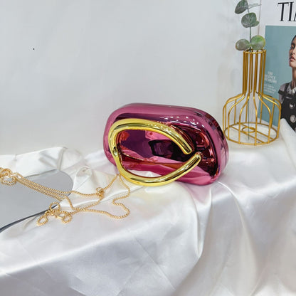 Women's Round Acrylic Evening Clutch Bag - Detail View 18