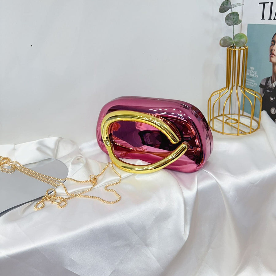 Women's Round Acrylic Evening Clutch Bag - Detail View 18