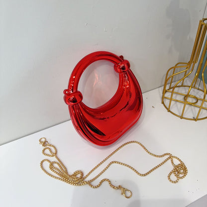 Women's Crescent Acrylic Knot Mini Crossbody Bag - Detail View 5