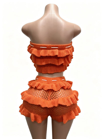 Joskaa Ribbed Knit Strapless Two Piece Set - two piece set image 4