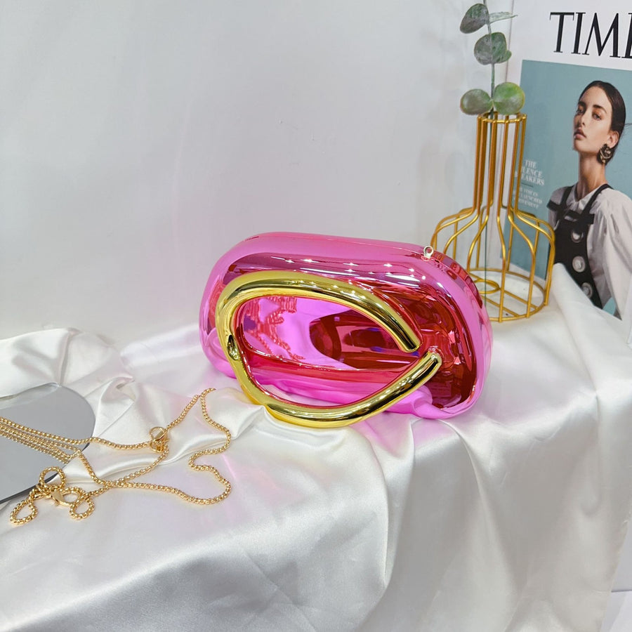 Women's Round Acrylic Evening Clutch Bag - Detail View 17
