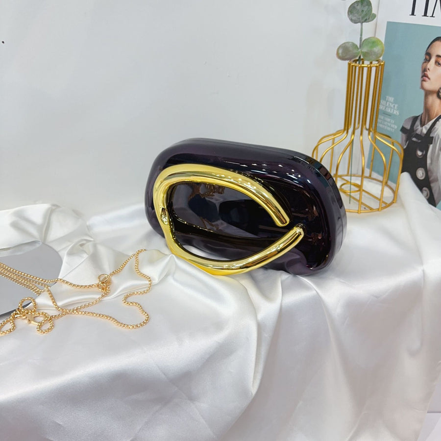 Women's Round Acrylic Evening Clutch Bag - Detail View 15