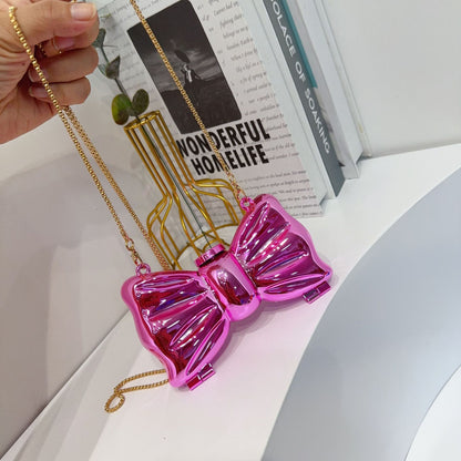 Women's Pearl Flower Bow Acrylic Mini Handbag - Detail View 7