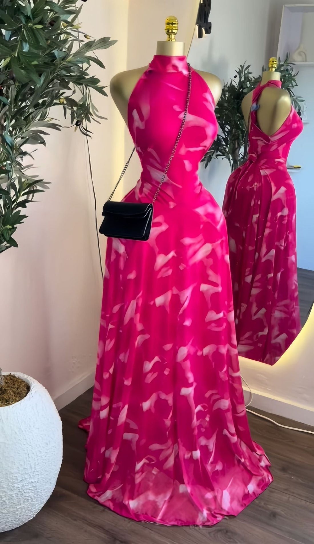 现货2026欧美女装连衣裙度假无袖印花甜美礼服优雅腰带大摆长裙