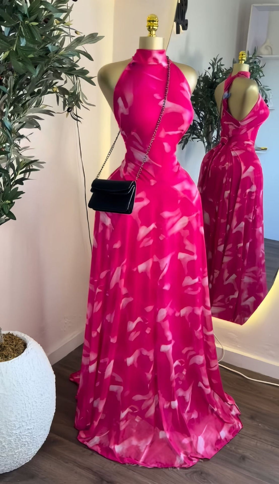 现货2026欧美女装连衣裙度假无袖印花甜美礼服优雅腰带大摆长裙