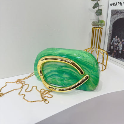 Women's Round Acrylic Evening Clutch Bag - Detail View 27